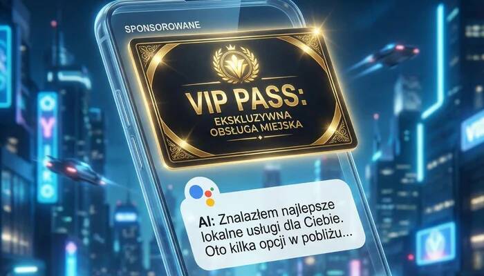 Karta VIP PASS jako sponsorowany wynik wyszukiwania AI