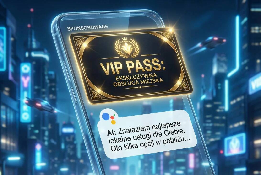 Karta VIP PASS jako sponsorowany wynik wyszukiwania AI