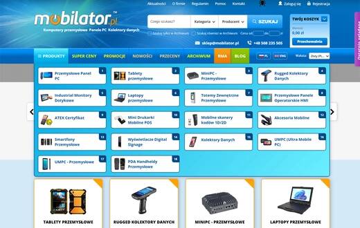 Rozwijane menu kategorii w sklepie Mobilator.pl