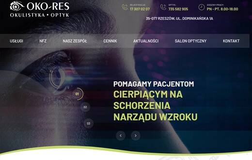 projektowanie stron internetowych Rzeszów Podkarpacie - strona dla Okores