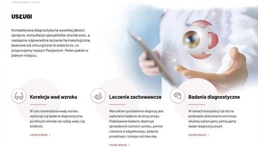OkoRes strona WWW gabinetu okulistycznego Rzeszów