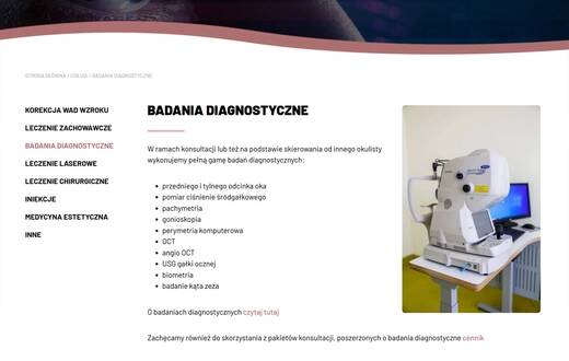 profesjonalne strony internetowe Rzeszów - realizacja dla OkoRes