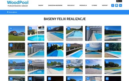 projektowanie stron internetowych Warszawa - Baseny poliestrowe WoodPool