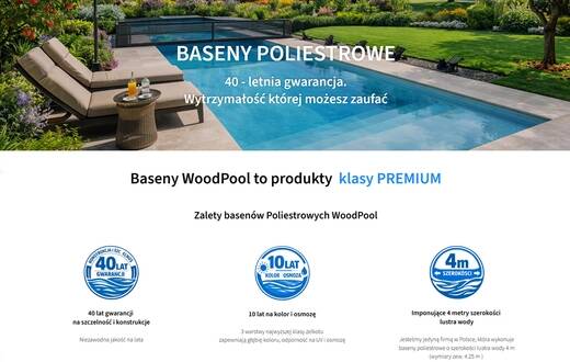 projektowanie stron WWW Warszawa - Baseny i Zadaszenia WoodPool