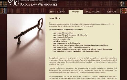 Strona internetowa - Kancelaria Notarialna Radosław Wiśniowski - zdjęcie 4