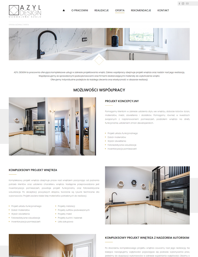 Strona internetowa - Azyl Design - widok desktop pc