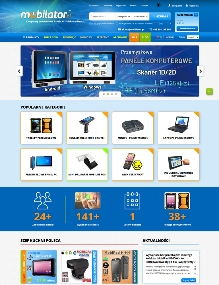 Sklep internetowy - Mobilator.pl - widok desktop pc