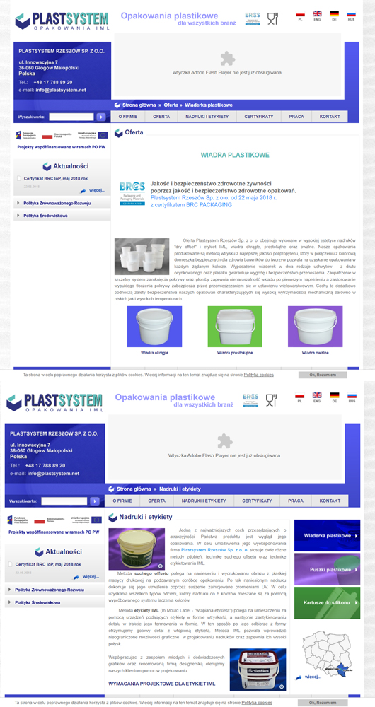 Strona internetowa - Plastsystem - widok laptop