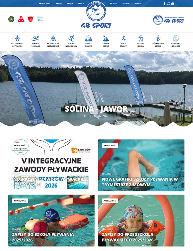 profesjonalne strony internetowe rzeszów - nowa strona dla GB Sport