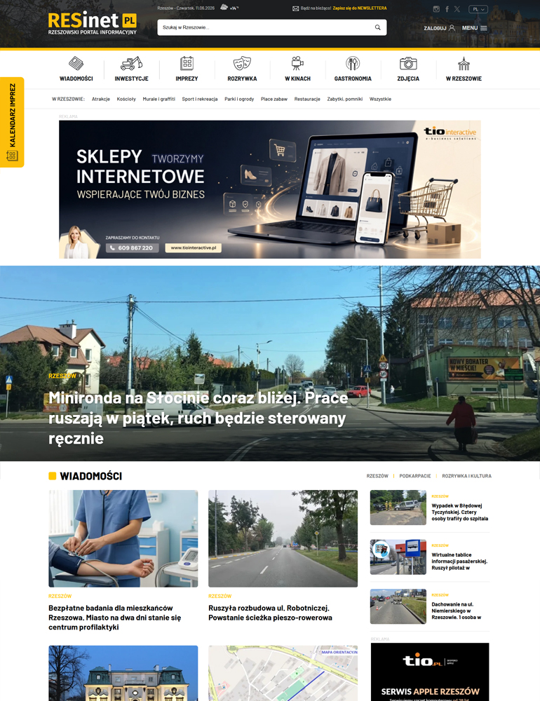 Portal internetowy - RESinet.pl - widok desktop pc