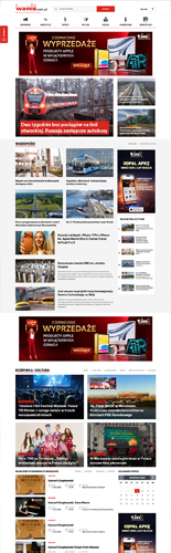 Portal internetowy - Wawa.net.pl - widok tablet mobile