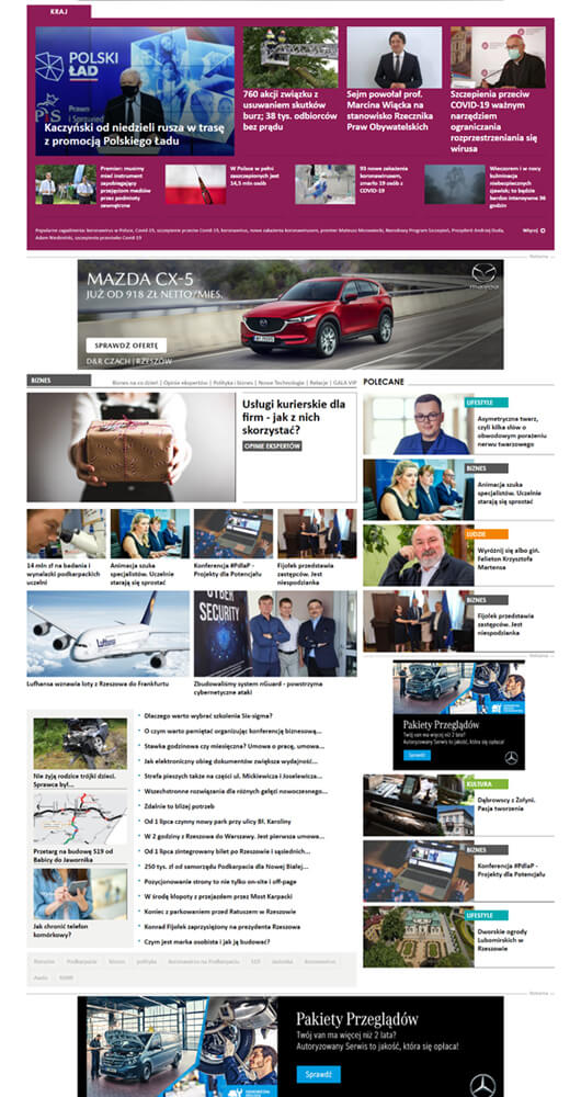 Portal internetowy - Biznes i styl - widok laptop