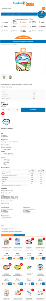 Sklep internetowy - E. Leclerc Rzeszów - widok tablet mobile